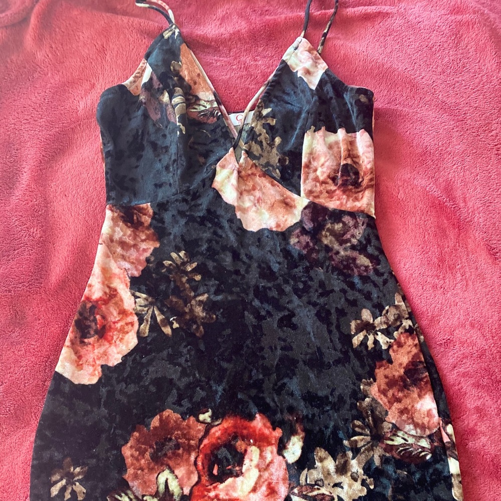 Black velvet dress